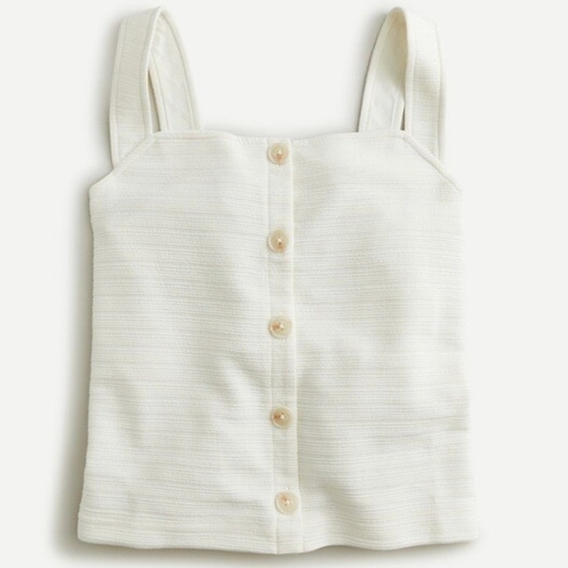 J. Crew Off White Textured Tank Size Small
